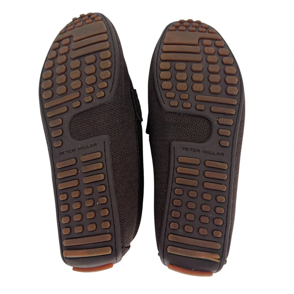 Peter Millar Crown Cruise Knit Driver Loafers Brown Slip On Shoes Size 9